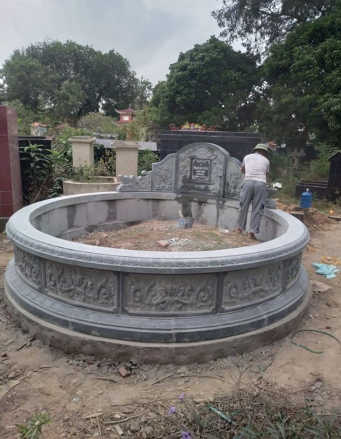 Top 6 mẫu mộ đá tròn Hưng Yên – Thái Bình sau sáp nhập – Tiết kiệm, hợp phong thủy-5